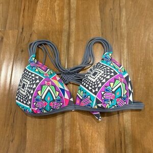 Multicolored Strappy Bikini Top